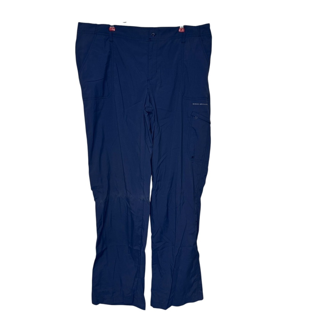 Columbia Womens PFG Performance Fishing Hiking Pants Omni-Shade Navy Blue 16R